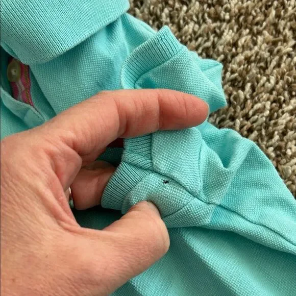 Lilly Pulitzer Vintage White Label Girls 4 Blue Preppy Polo Shirt - Picture 4 of 6